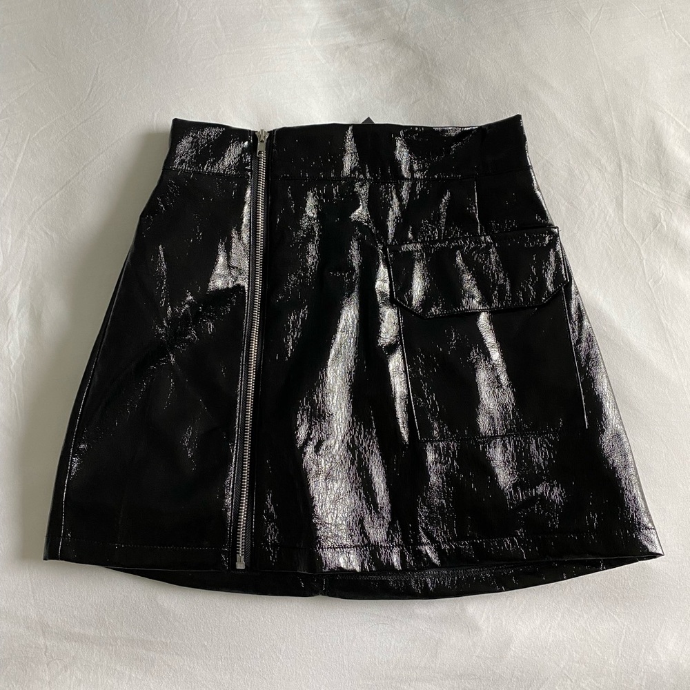 LF new with tags shiny faux leather mini skirt